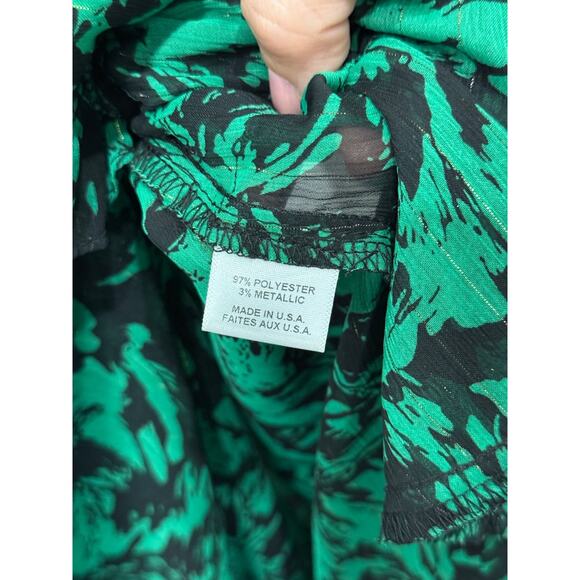 Misa Los Angeles Jocasta Maxi Dress Emerald Green Black Abstract Floral Womens S - Picture 7 of 7